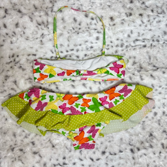 Dkr & co bathing suit 2 piece bikini top and bottom skirt style adjustable top - Picture 2 of 9